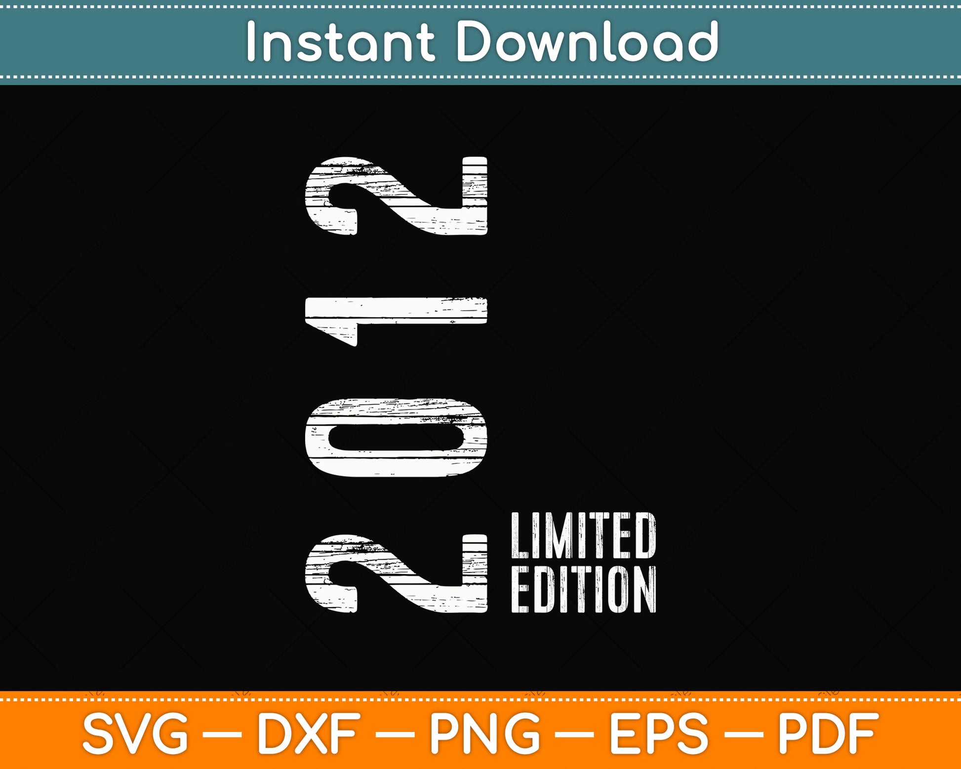 11th Birthday 11 Years Boy Girl Retro Vintage 2012 Svg Png Dxf Digital Cutting File