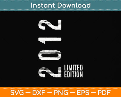 11th Birthday 11 Years Boy Girl Retro Vintage 2012 Svg Png Dxf Digital Cutting File