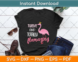 12 And Totally Flamazing Pink Flamingo Birthday Party Svg Png Dxf Digital Cutting File