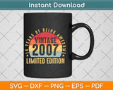 14 Years Of Being Awesome Vintage 2007 Limited Edition Svg Png Dxf File