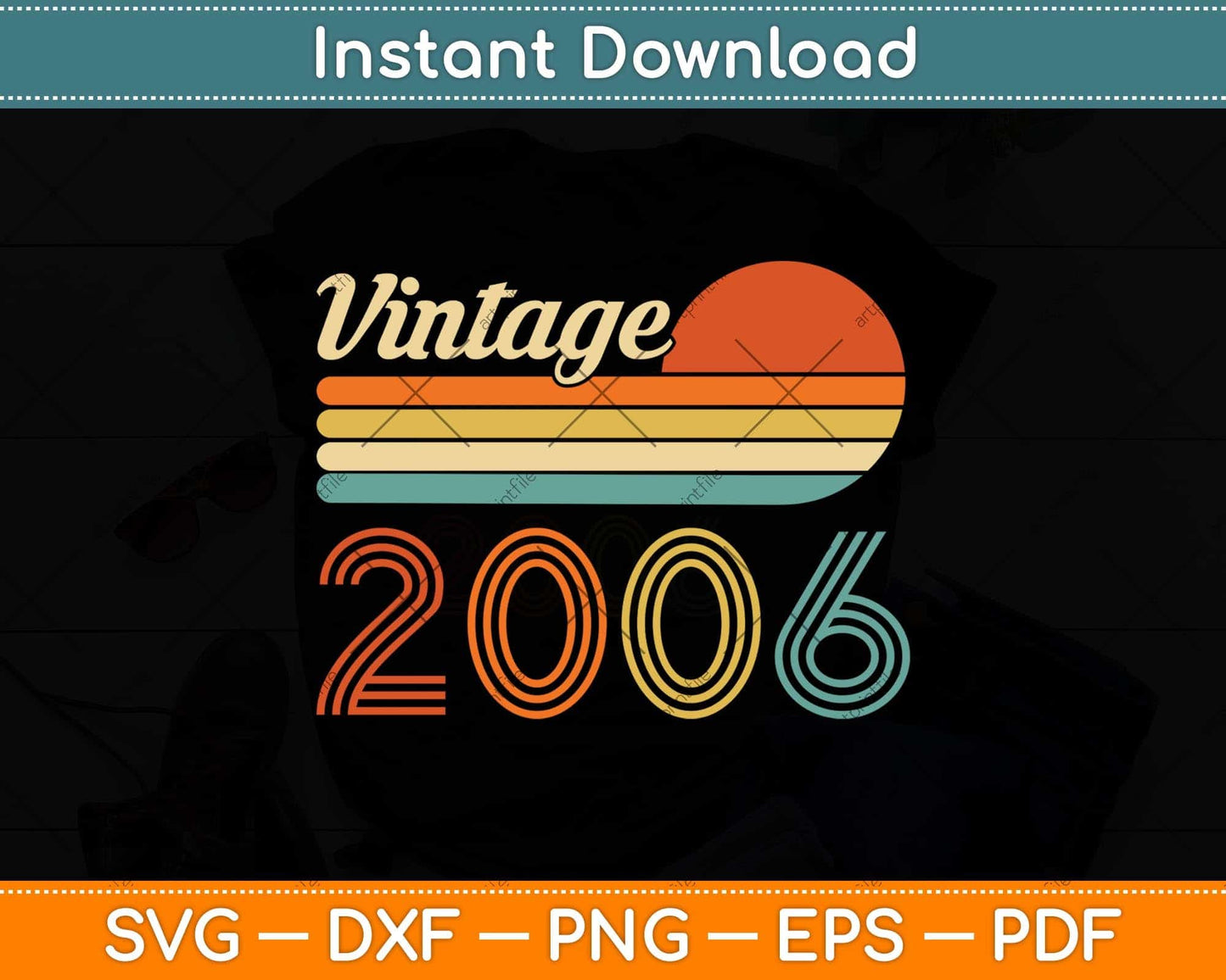 16 Year Old Birthday Vintage 2006 16th Birthday Svg Png Dxf Digital Cutting File