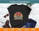 16 Years Of Being Awesome Vintage 2005 Limited EditionSvg Png Dxf File