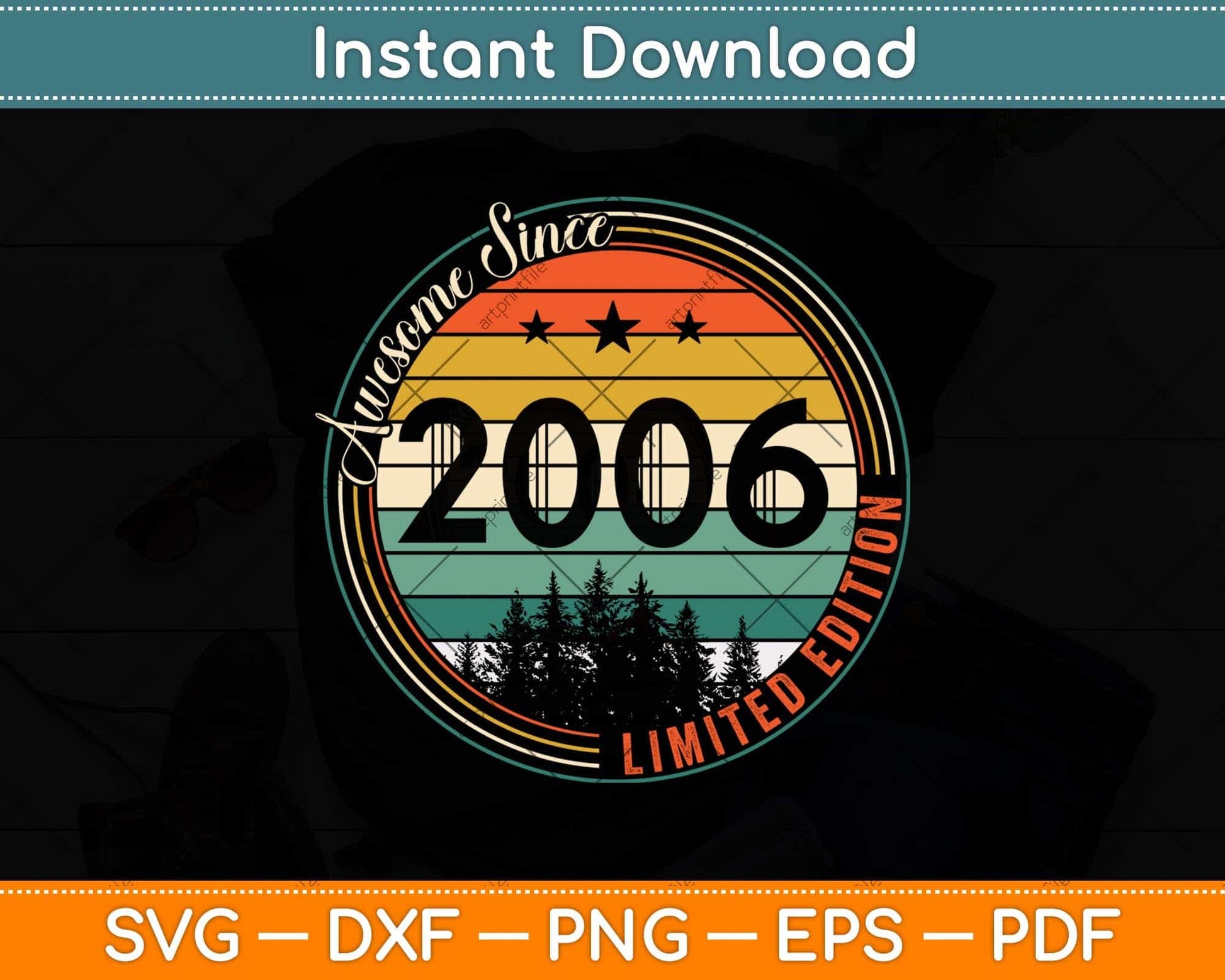 16th Year Old Birthday Gifts Awesome 2006 Limited Edition Svg Png Dxf Cutting File