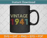1941 Vintage 80th Birthday Retro Svg Png Dxf Digital Cutting File