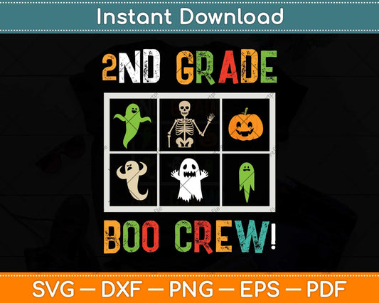 2nd Grade Boo Crew Online Virtual Teacher Halloween Svg Png Dxf Digital Cutting File