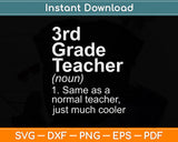 3rd Grade Teacher Definition Funny Back To School First Day Svg Png Dxf Cutting File