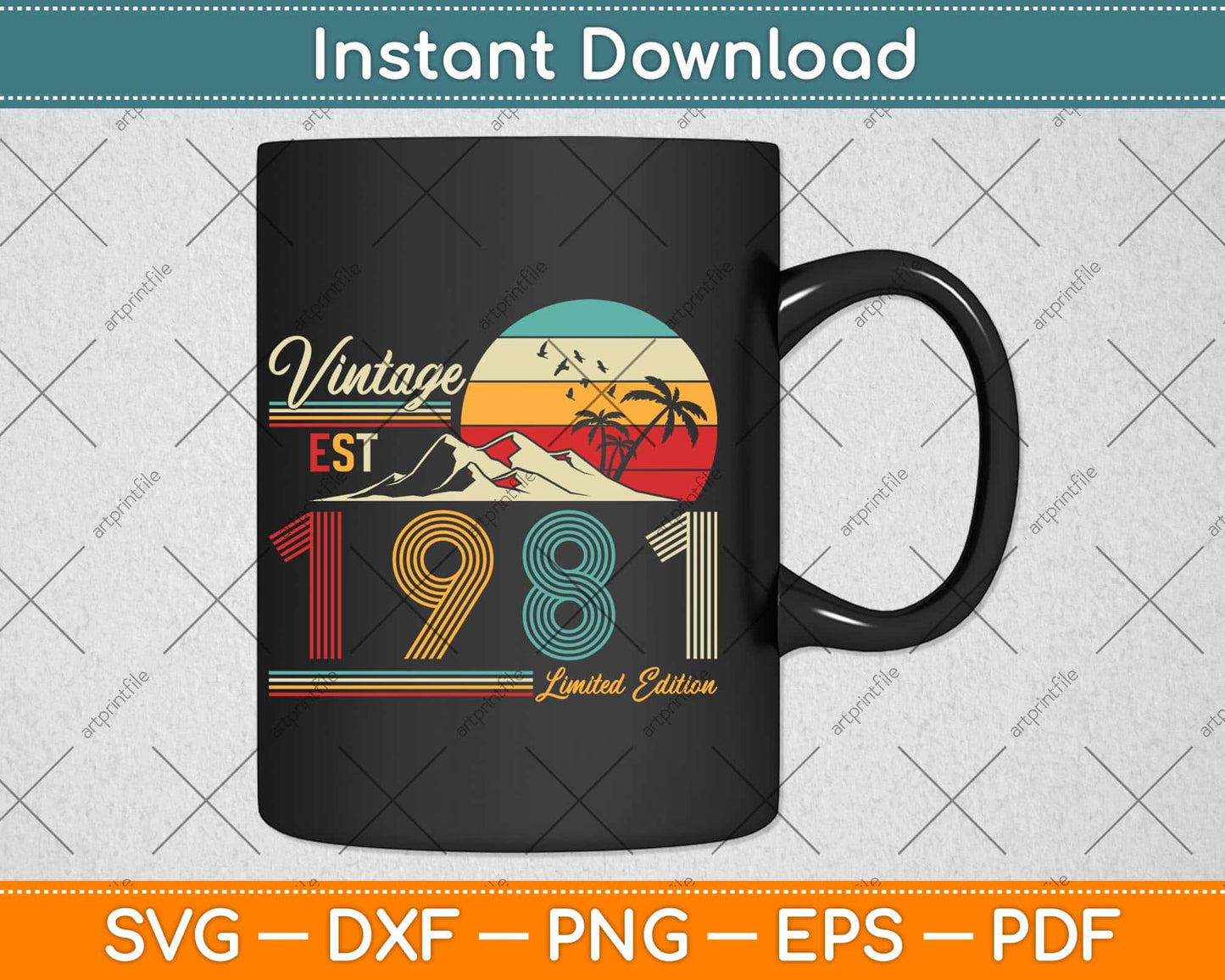 40 Year Old Gifts Vintage 1981 Limited Edition 40th Birthday Svg Png Dxf File