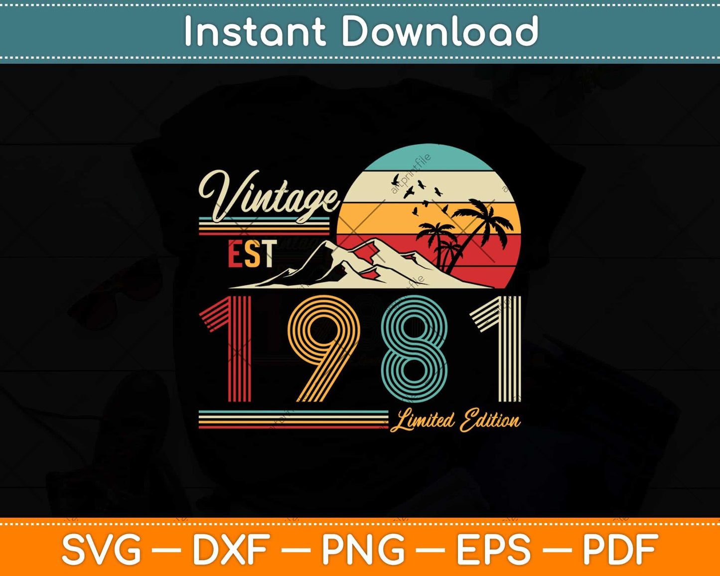 40 Year Old Gifts Vintage 1981 Limited Edition 40th Birthday Svg Png Dxf File