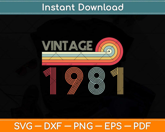 40 Year Old Retro Birthday Gift Vintage 1981 40th Birthday Svg Design
