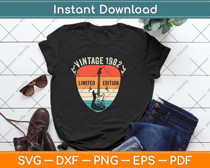 40 Years Old Vintage 1982 Limited Edition 40th Birthday Svg Png Dxf Digital Cutting File