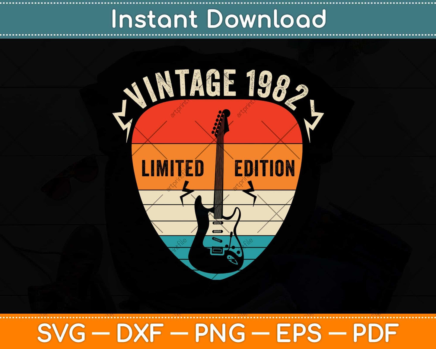 40 Years Old Vintage 1982 Limited Edition 40th Birthday Svg Png Dxf Digital Cutting File