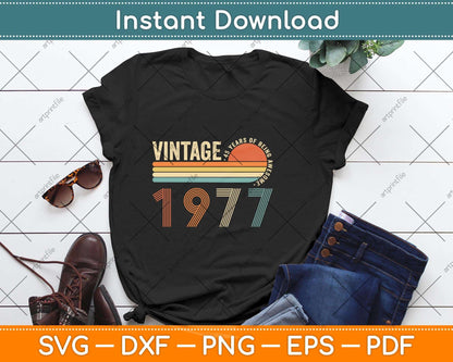45 Years Old Vintage 1977 Limited Edition 45th Birthday Svg Png Dxf Digital Cutting File