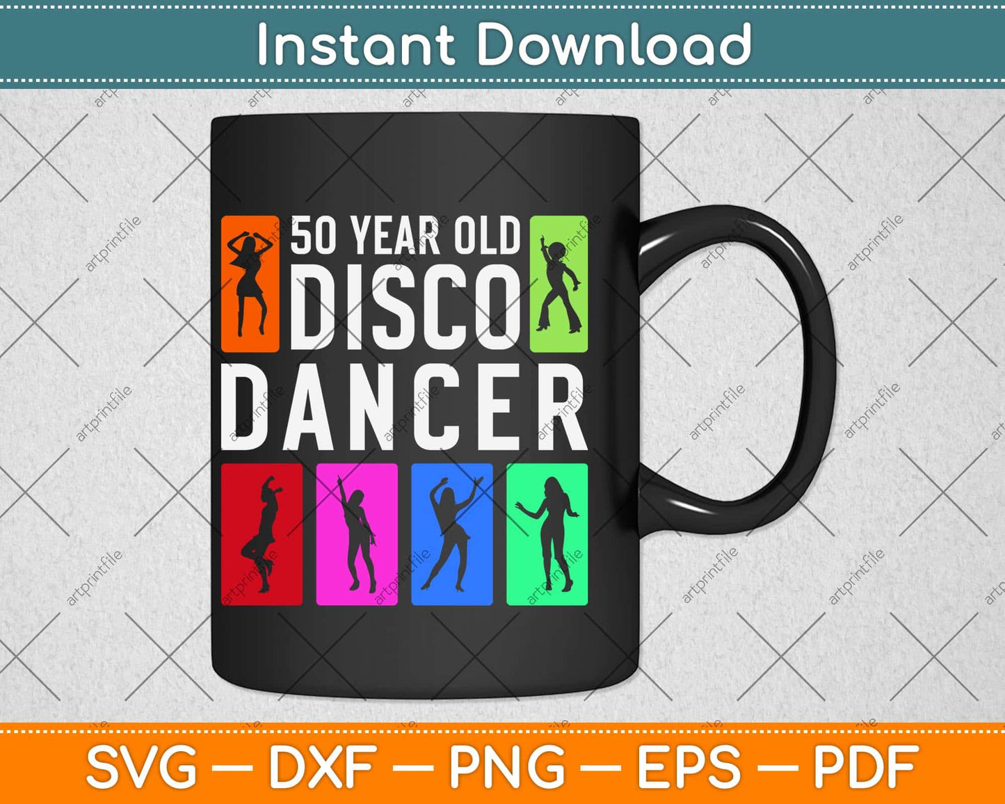 50th Birthday Gift For 50 Year Old Disco Dancer Svg Design Cricut Printable File