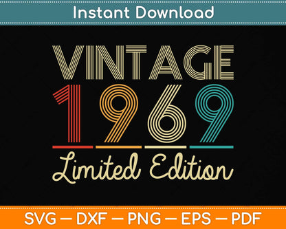 53 Year Old Gifts Vintage 1969 Limited Edition 53rd Birthday Svg Png Dxf Cutting File
