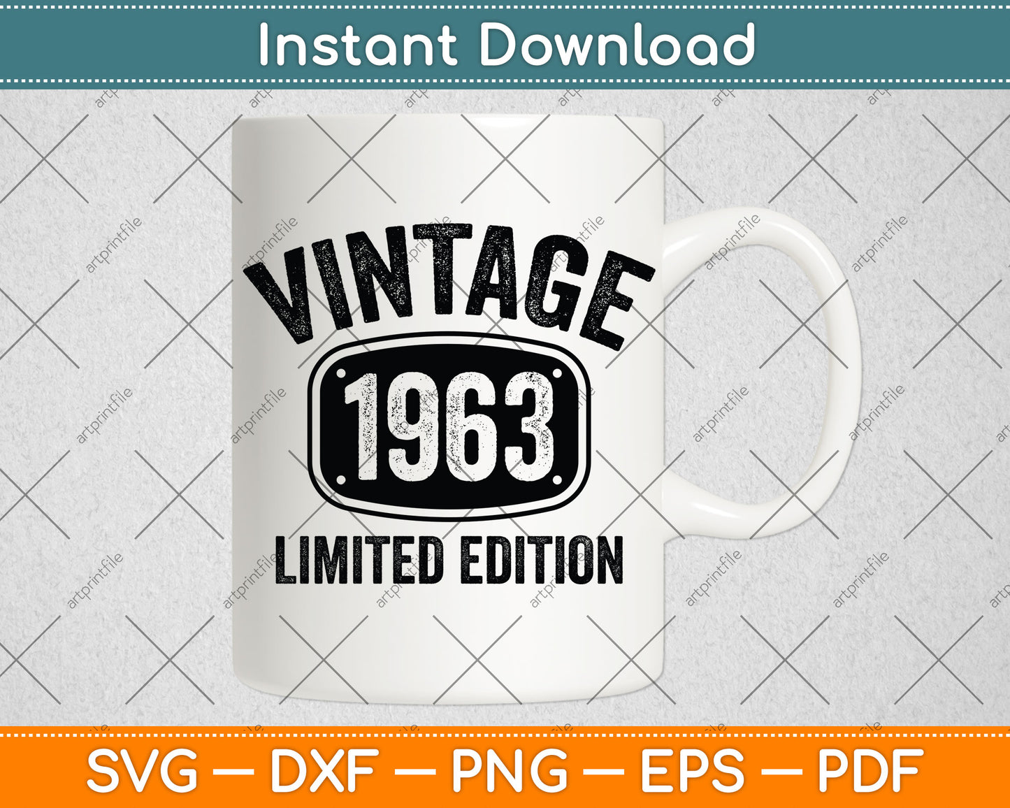59 Years Old Vintage 1963 Limited Edition 59th Birthday Svg Png Dxf Digital Cutting File