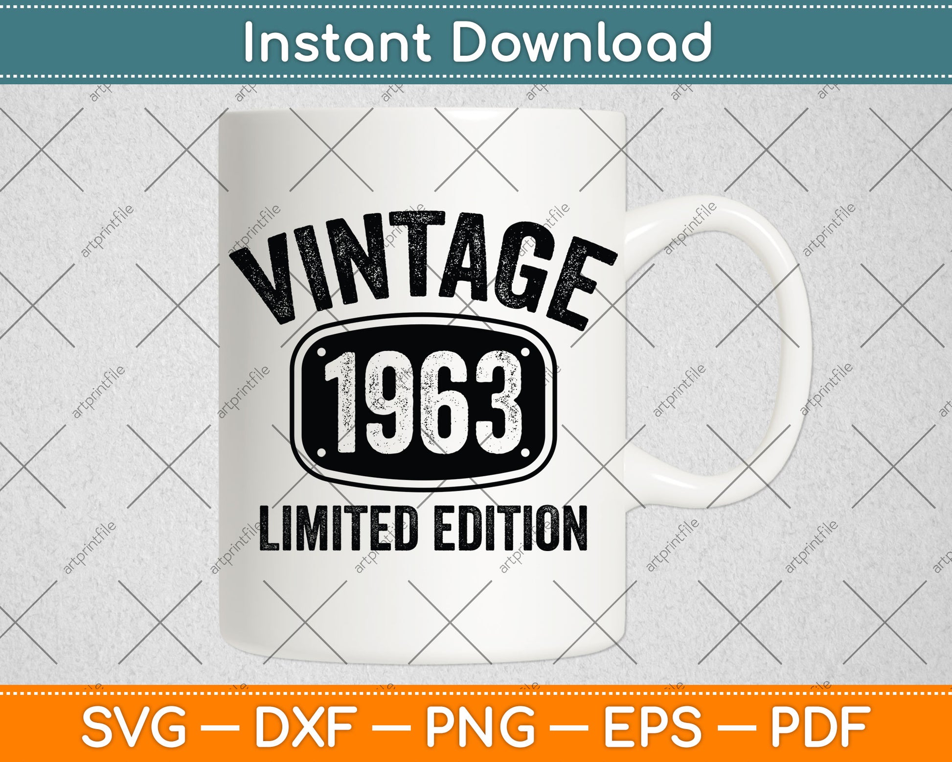 59 Years Old Vintage 1963 Limited Edition 59th Birthday Svg Png Dxf Digital Cutting File