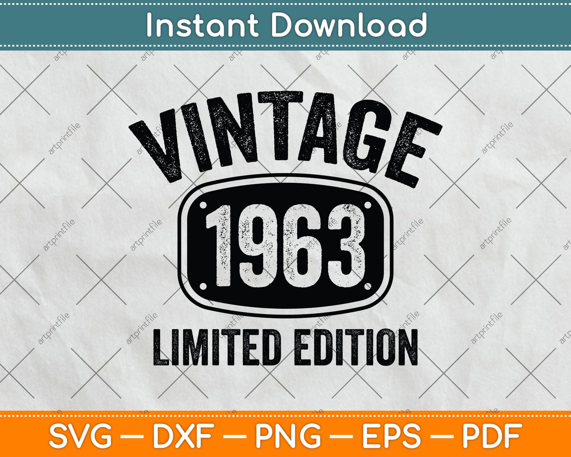 59 Years Old Vintage 1963 Limited Edition 59th Birthday Svg Png Dxf Digital Cutting File