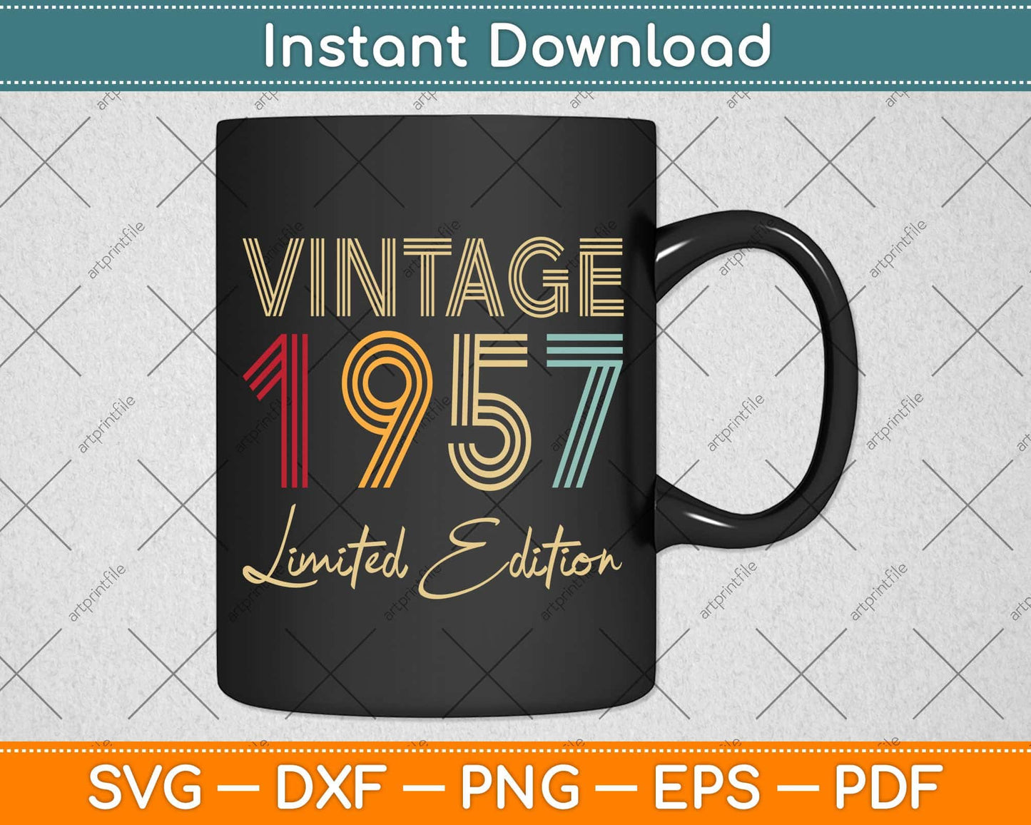 65 Year Old Gifts Vintage 1957 Limited Edition 65th Birthday Svg Png Dxf Cutting File