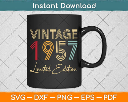65 Year Old Gifts Vintage 1957 Limited Edition 65th Birthday Svg Png Dxf Cutting File