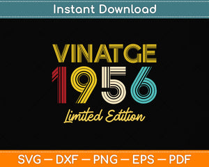 66 Years Old Vintage 1956 Limited Edition 66th Birthday Svg Png Dxf Digital Cutting File