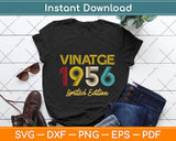 66 Years Old Vintage 1956 Limited Edition 66th Birthday Svg Png Dxf Digital Cutting File