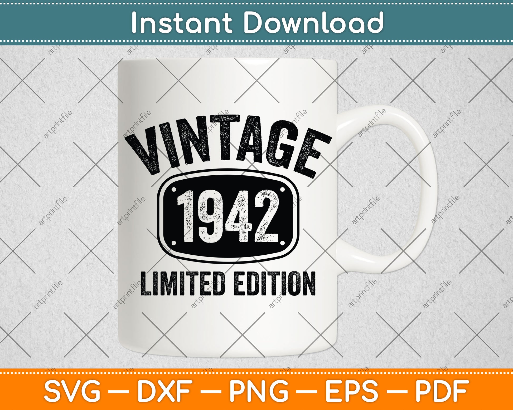 80 Years Old Vintage 1942 Limited Edition 80th Birthday Svg Png Dxf Digital Cutting File
