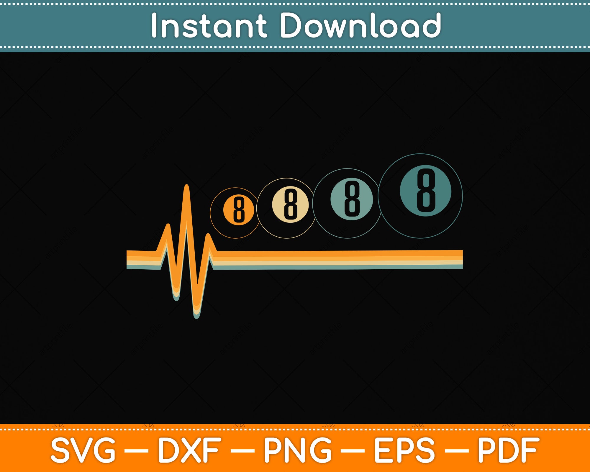 Heart For Billiard Snooker 8 Ball Pool Fan Billiards Player Svg File –  artprintfile