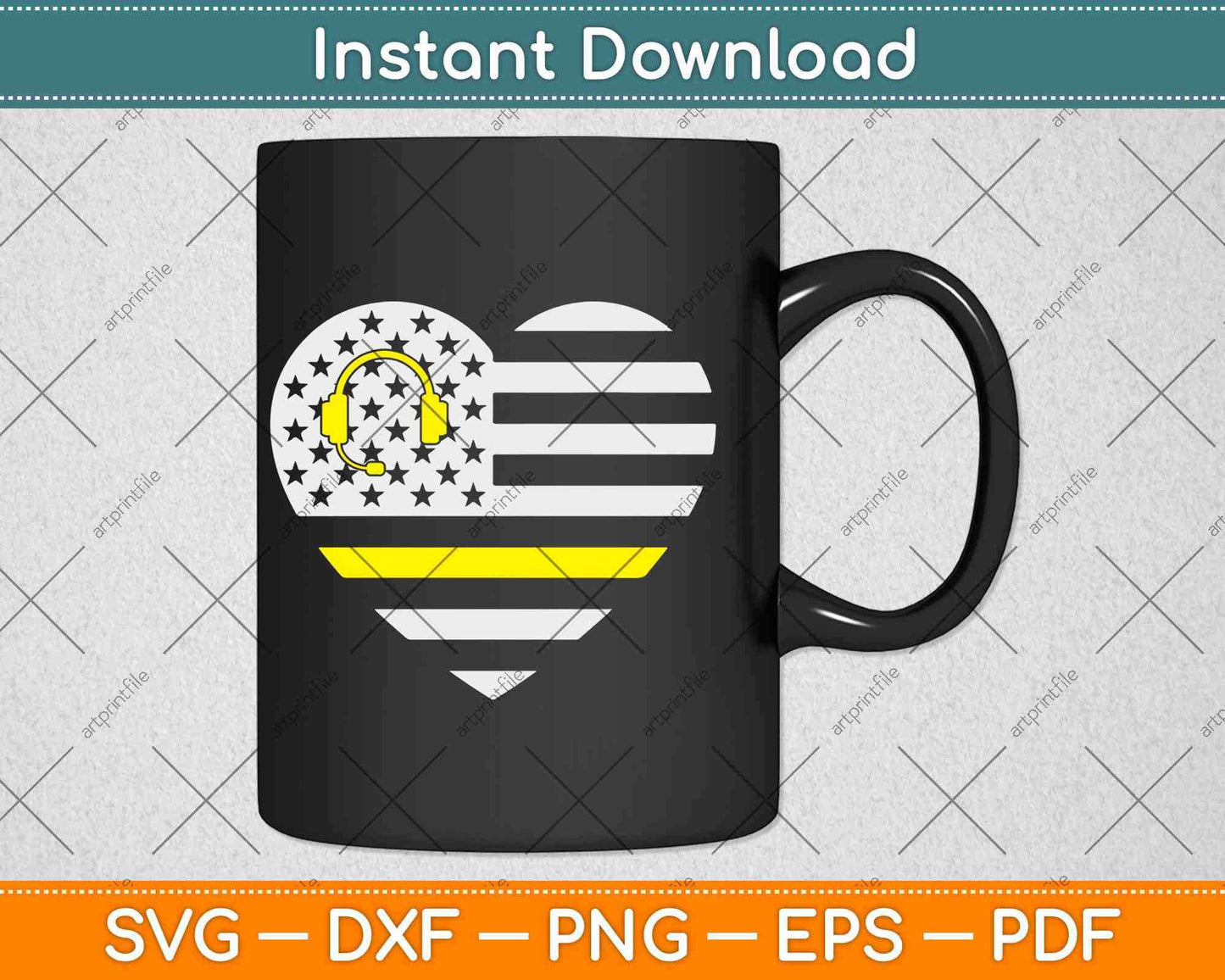 911 Dispatcher Gold Line USA Flag Emergency Dispatchers Svg Design