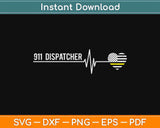 911 Dispatcher Heartbeat Funny 911 Dispatcher Svg Design