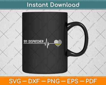 911 Dispatcher Heartbeat Funny 911 Dispatcher Svg Design