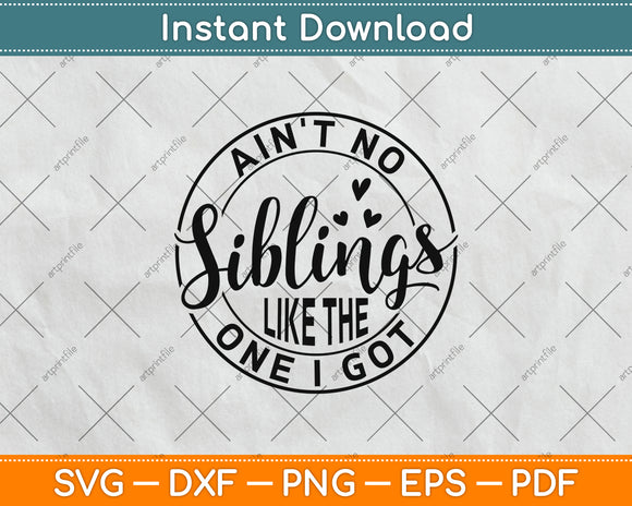 Ain't No Siblings Like The One I Got Summer Siblings Vacation Svg Png Dxf Cutting File
