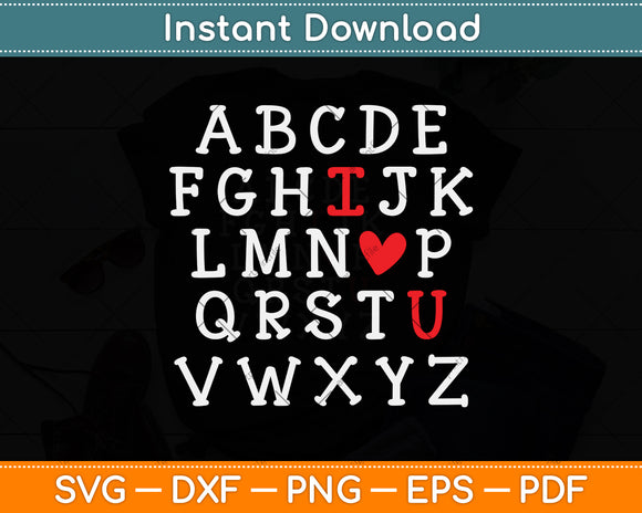 Alphabet ABC I Love You Svg Png Dxf Digital Cutting File