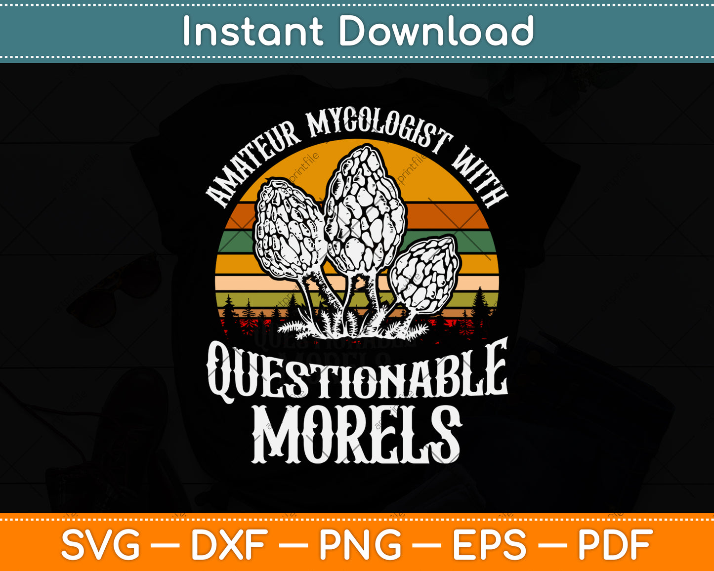 Amateur Mycologist With Questionable Morels Svg Png Dxf Digital Cutting File