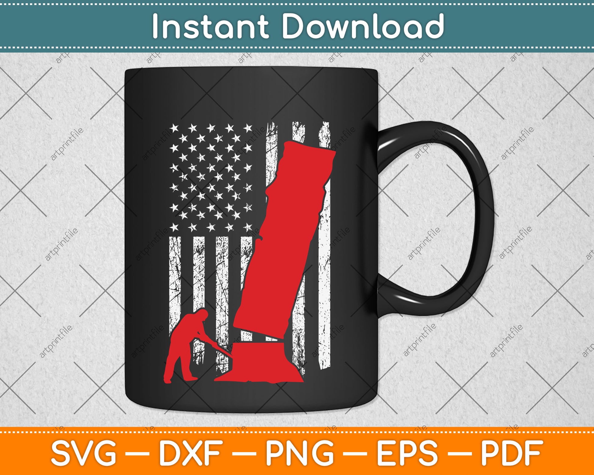 American Flag 4th Of July Arborist Svg Png Dxf Digital Cutting File