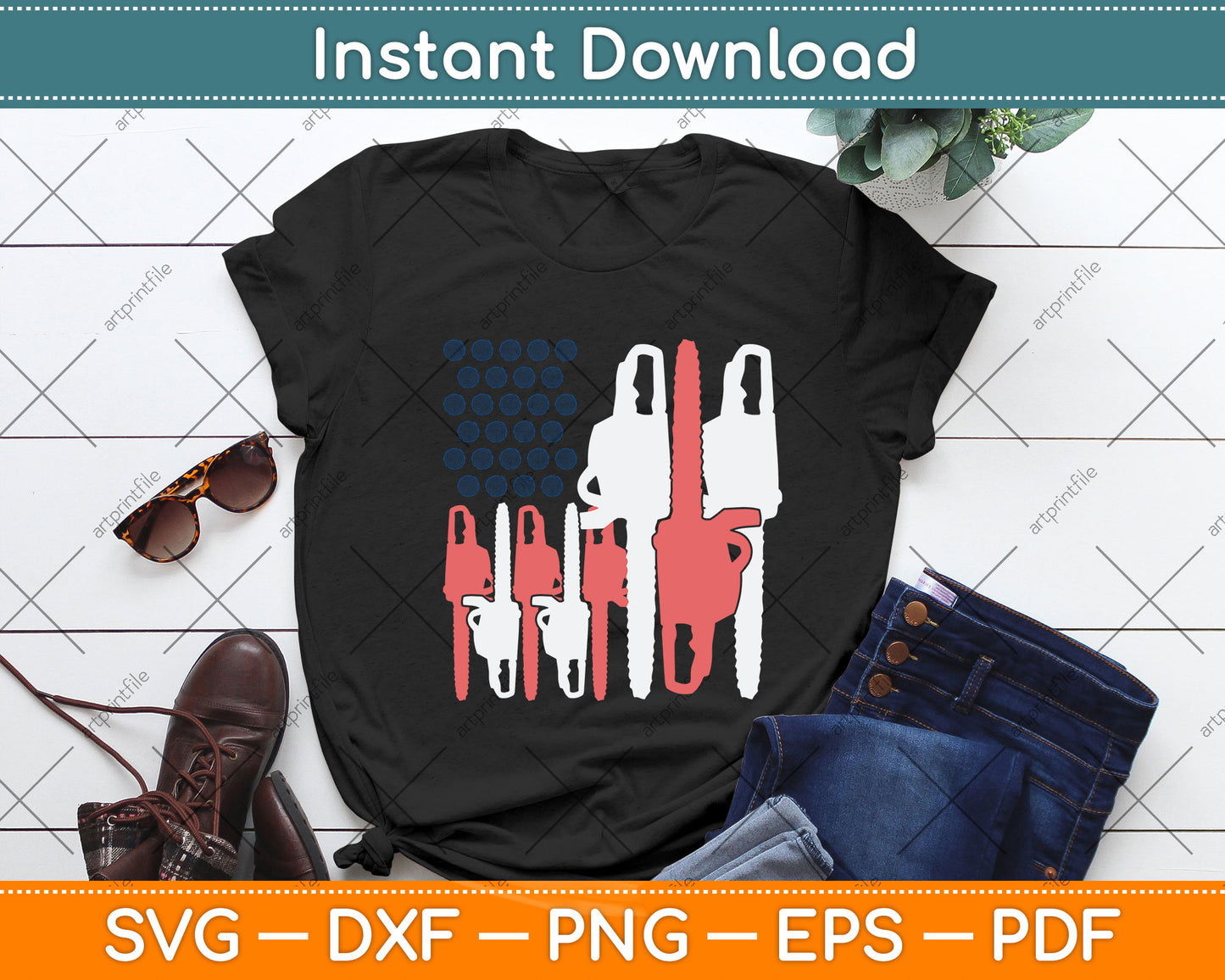 American Flag 4th Of July Arborist Svg Png Dxf Digital Cutting File