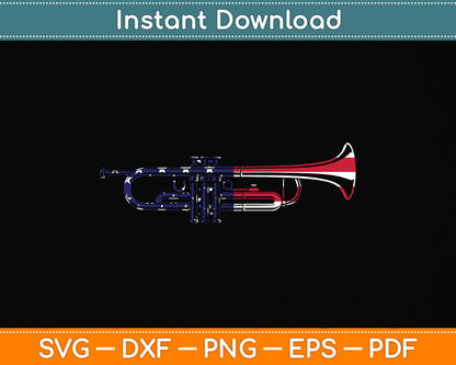 American Flag 4th Of July Trumpeter Svg Png Dxf Digital Cutting File