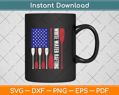 American Flag America Whitewater Rafting Svg Png Dxf Digital Cutting File