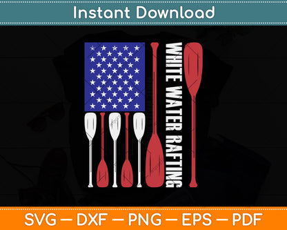 American Flag America Whitewater Rafting Svg Png Dxf Digital Cutting File