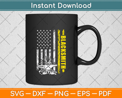 American Flag Blacksmith Svg Png Dxf Digital Cutting File