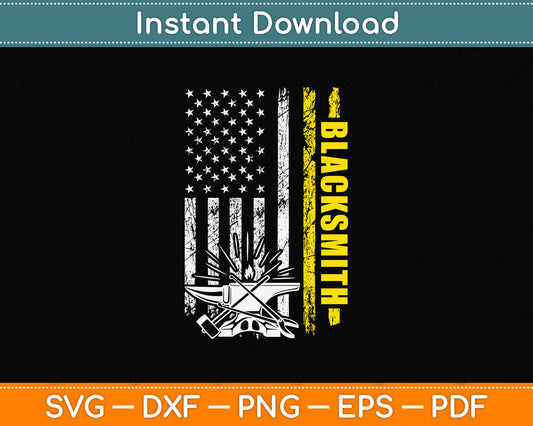 American Flag Blacksmith Svg Png Dxf Digital Cutting File