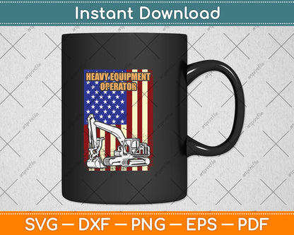 American Flag Heavy Equipment Operator Svg Png Dxf Digital Cutting File