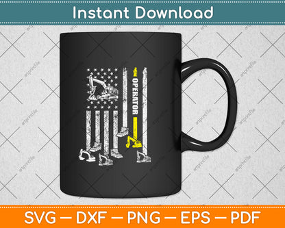 American Flag Heavy Equipment Operator Svg Png Dxf Digital Cutting File