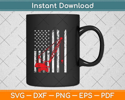American Flag Heavy Equipment Operator Svg Png Dxf Digital Cutting File