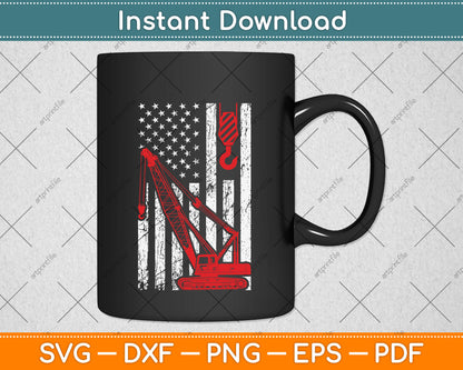American Flag Heavy Equipment Operator Svg Png Dxf Digital Cutting File