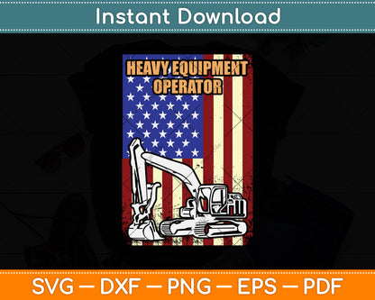 American Flag Heavy Equipment Operator Svg Png Dxf Digital Cutting File