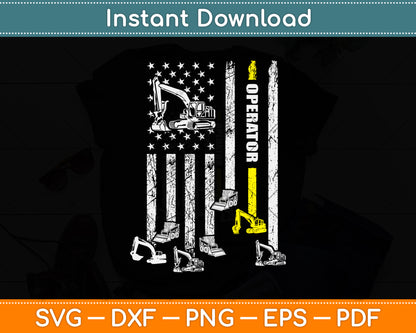 American Flag Heavy Equipment Operator Svg Png Dxf Digital Cutting File