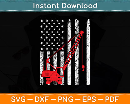 American Flag Heavy Equipment Operator Svg Png Dxf Digital Cutting File