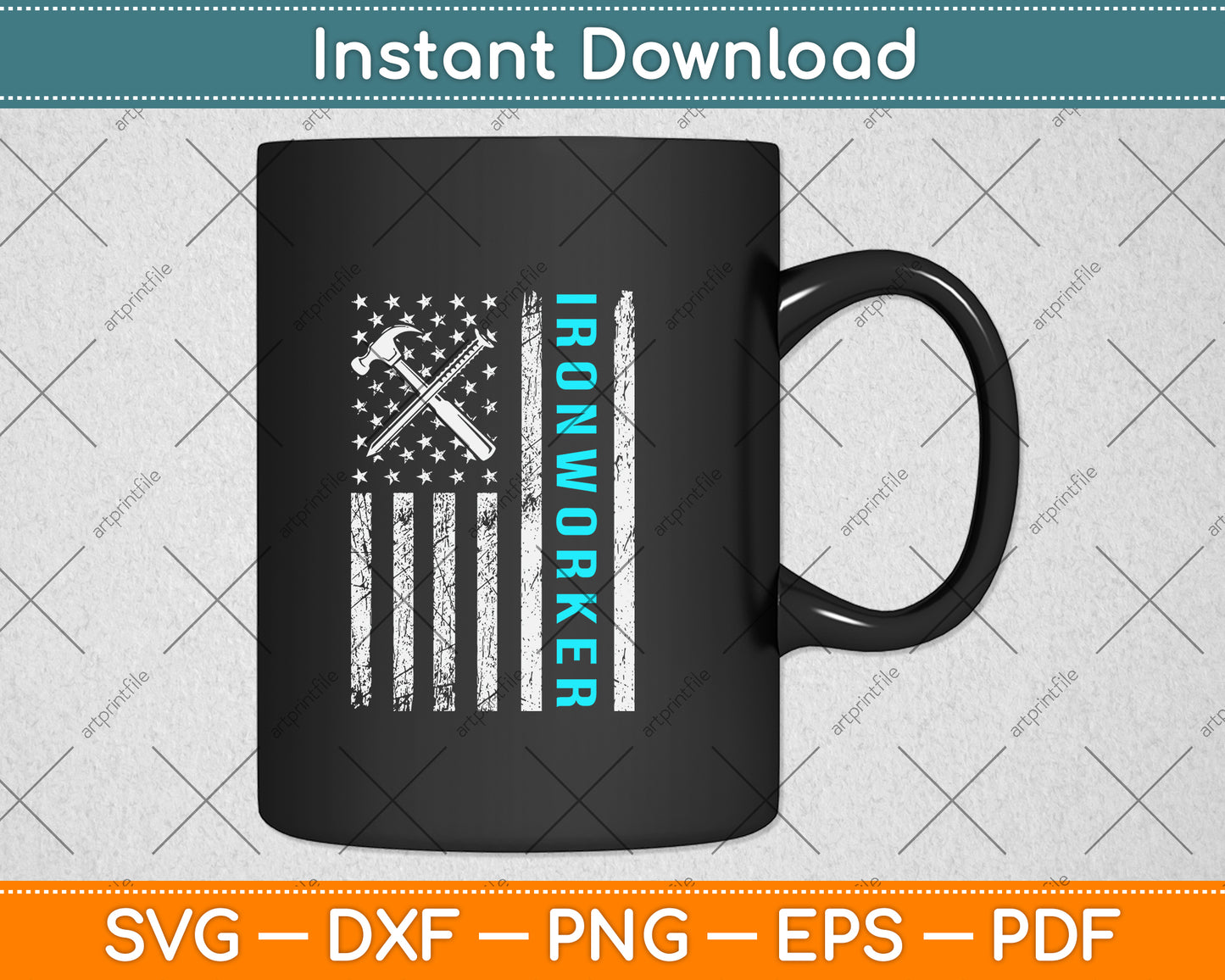 American Flag Ironworker Svg Png Dxf Digital Cutting File