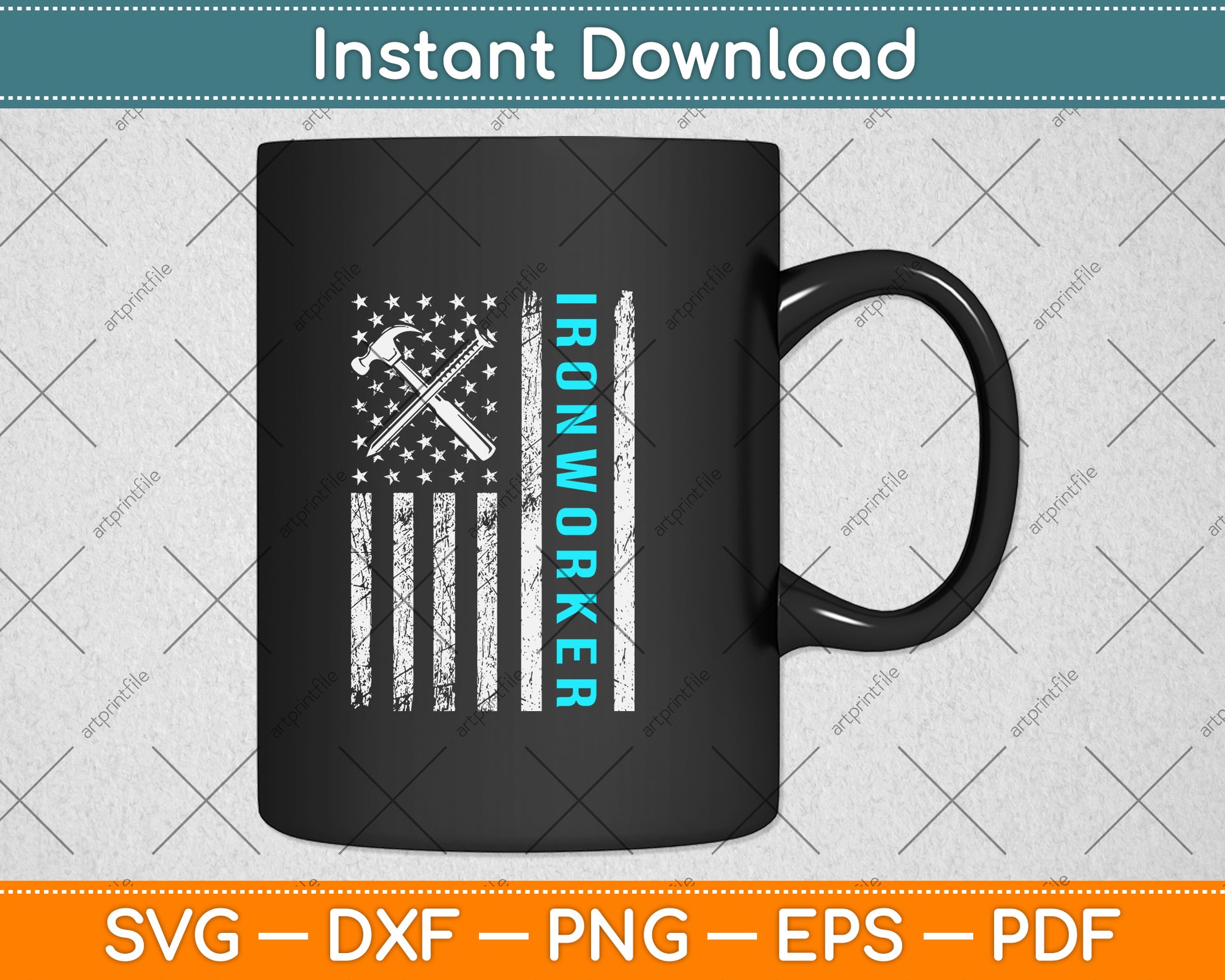 American Flag Ironworker Svg Png Dxf Digital Cutting File