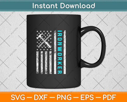 American Flag Ironworker Svg Png Dxf Digital Cutting File